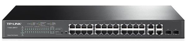 TP-LINK-SL2428P-TP-Link T1500-28PCT (TL-SL2428P) JetStream 24-Port 10/100Mbps + 4-Port Gigabit Smart PoE+ Switch