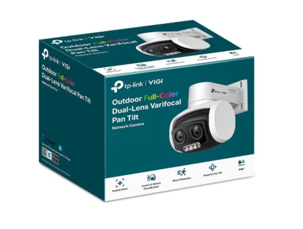 TP-LINK-VIGI C540V-TP-Link VIGI 4MP C540V Outdoor Full-Color Dual-Lens Varifocal Pan Tilt Network Camera