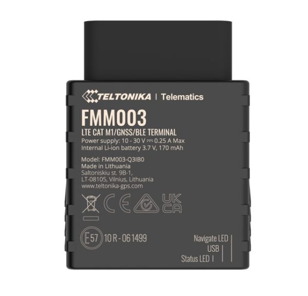 Teltonika-FMM0037FAU01-Teltonika FMM003 LTE CAT M1 Tracker with Advanced OBD OEM Data Reading for Global Coverage