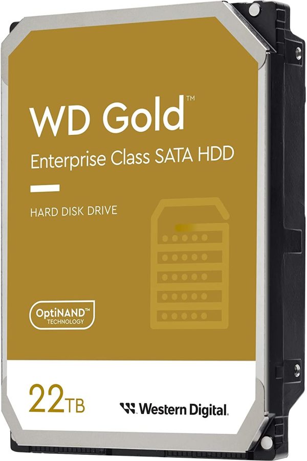 Western Digital-WD221KRYZ-Western Digital Gold 22TB 3.5" Enterprise Class SATA 6 Gb/s HDD 7200 RPM Cache Size 512MB 5-Year Limited Warranty