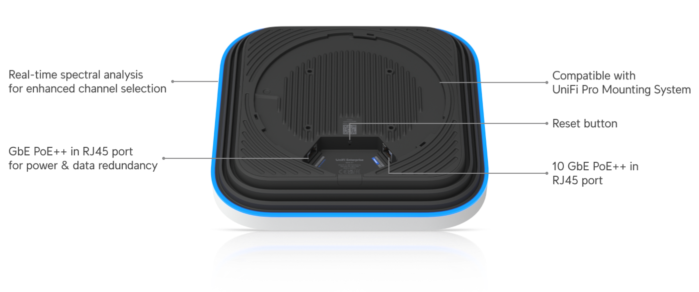 Ubiquiti | Ubiquiti E7,Enterprise-grade Indoor Access Point with 10-stream WiFi 7 Performance,10 GbE Uplink,Aredundant GbE Port-High Availability,*Deal Reg Only* | E7 - Image 2