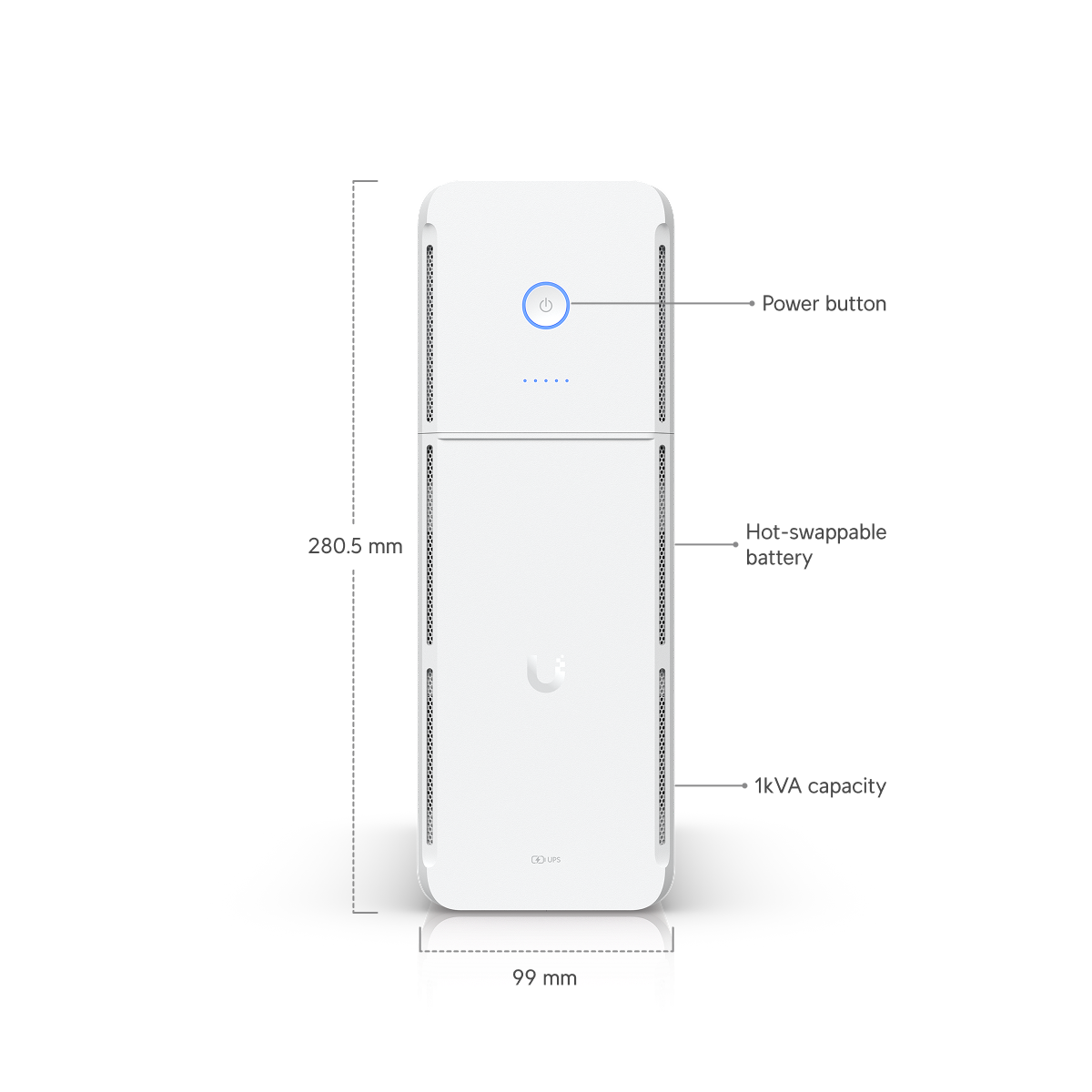 Ubiquiti | Ubiquiti UniFi UPS Tower, UniFi 1kVA Uninterruptible Power Supply,10 outlets, Swappable Battery, 108Wh, (300W) Runtime 7 minutes, UniFi Alarm Ready | UPS-Tower - Image 1