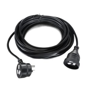 8ware-RC-3088AU-020-8Ware AU Power Cable Extension 3-Pin Male to Female 2m 3-Pin AU Piggy Back Black