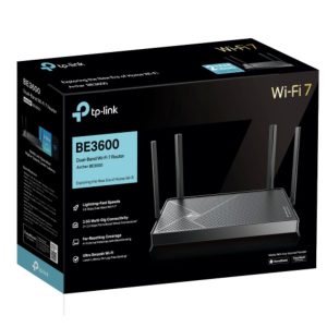 TP-LINK-Archer BE3600-TP-Link Archer BE3600 BE3600 Dual-Band Wi-Fi 7 Router (WIFI7) 1148 Mbps at 2.4 GHz + 4804 Mbps at 5 GHz