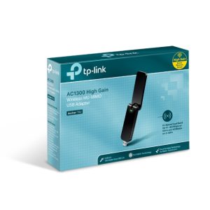 TP-LINK-Archer T4U-TP-Link Archer T4U AC1300 Wireless Dual Band USB Adapter 2.4GHz (400Mbps) 5GHz (867Mbps) 1xUSB3 802.11ac Omni Directional Antenna WPS button USB Ext C