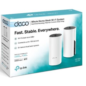 TP-LINK-Deco M4(2-pack)-TP-Link Deco M4 (2-pack) AC1200 Whole Home Mesh Wi-Fi System.  ~260sqm Coverage