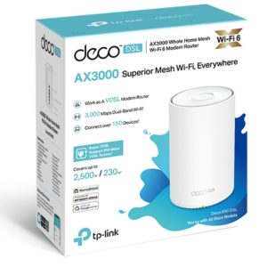 TP-LINK-Deco X50-DSL(1-pack)-TP-Link Deco X50-DSL(1-pack) AX3000 VDSL Whole Home Mesh WiFi 6 Router