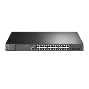 TP-LINK-SG3428XMP-TP-Link SG3428XMP Omada 24-Port PoE+ Gigabit L2+ Managed Switch with 4 10GE SFP+ Slots