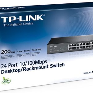 TP-LINK-TL-SF1024D-TP-Link TL-SF1024D 24-Port 10/100Mbps Rackmount Unmanaged Switch energy-efficient Supports MAC 13-inch Desktop steel case 4.8 Gbps Switching Cap