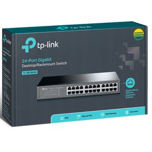 TP-LINK-TL-SG1024D-TP-Link TL-SG1024D 24-Port Gigabit Desktop/Rackmount Unmanaged Switch energy-efficient Supports MAC Plug  play 48Gbps Switching Capacity