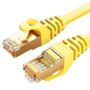 8ware-CAT7-F-10YEL-8Ware CAT7 Cable 10m - Yellow Color RJ45 Ethernet Network LAN UTP Patch Cord Snagless Flat cable