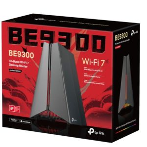 TP-LINK-Archer GE550-TP-Link Archer GE550 BE9300 Tri-Band Wi-Fi 7 Gaming Router (WIFI7) 574 Mbps at 2.4 GHz + 2882 Mbps at 5 GHz + 5764 Mbps at 6 GHz