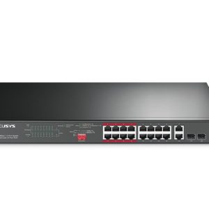 TP-LINK-MS120GP-Mercusys MS120GP 20-Port Gigabit Rackmount Switch with 16-Port PoE+