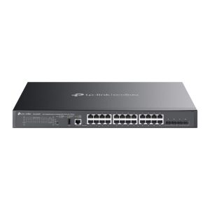 TP-LINK-SG5428XMPP-TP-Link SG5428XMPP Omada 24-Port Gigabit Stackable Lite L3 Managed PoE++ Switch with 4× 10G Slots