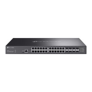 TP-LINK-SX3832-TP-Link SX3832 Omada 24-Port 10GBASE-T L2+ Managed Switch with 8 10GE SFP+ Slots (SX3832);24× 1/2.5/5/10 Gbps RJ45 ports;8× 1/10 Gbps SFP+ slots; 640