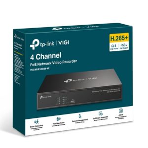 TP-LINK-VIGI NVR1004H-4P-TP-Link VIGI NVR1004H-4P 4 Channel PoE+ Network Video Recorder