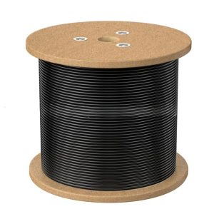 8ware-CAT6A-EXT350BLK-8Ware 350m CAT6A UTP LAN Network Cable Roll 24AWG PVE HDPE 7.4mm UV Stabilised Jacket Wooden Reel Outdoor Black