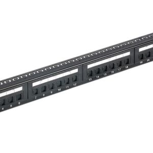 Astrotek-ATP-PPU6-24-Astrotek 24 Ports UTP Patch Panel CAT6 RJ45 for 19" 1RU Rack Mount Data Network Cabinet Server PCB Type 110/Krone 3U" Black