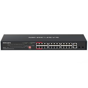 TP-LINK-MS128GP-Mercusys MS128GP 28-Port Gigabit Rackmount Switch with 24-Port PoE+