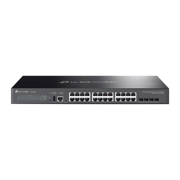 TP-LINK-SG5428X-TP-Link SG5428X Omada 24-Port Gigabit Stackable Lite L3 Managed Switch with 4× 10G Slots