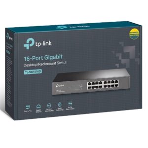 TP-LINK-TL-SG1016D-TP-Link TL-SG1016D 16-Port Gigabit Desktop/Rackmount Unmanaged Switch Energy-efficient Supports MAC Plugplay 32Gbps Switching Capacity