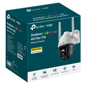 TP-LINK-VIGI C540-4G(4mm)-TP-Link VIGI 4MP C540-4G(4mm) Outdoor Full-Color 4G Pan Tilt Network Camera