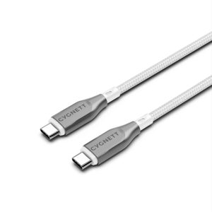 Cygnett-CY4677PCTYC-Cygnett Armoured Braided USB-C to USB-C (2.0) Cable (2M) - White (CY4677PCTYC)