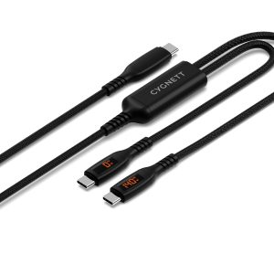 Cygnett-CY5504PCCCC-Cygnett Unite Intelli USB-C to Dual USB-C Split LED Cable 1.5M - Black(CY5504PCCCC)
