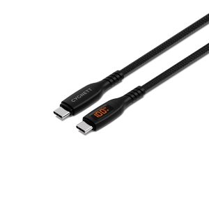 Cygnett-CY5507PCCCC-Cygnett Unite Intelli USB-C to USB-C Cable with LED Display (1M) - Black (CY5507PCCCC)
