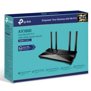 TP-LINK-Archer VX1800v-TP-Link Archer VX1800v AX1800 Dual-Band Wi-Fi 6 VDSL Modem Router With VoIP