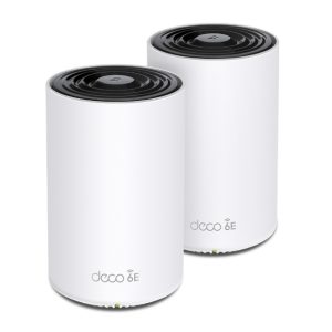 TP-LINK-Deco XE75(2-pack)-TP-Link Deco XE75 AXE5400 Tri-Band Mesh Wi-Fi 6E System (2-pack) 574 Mbps at 2.4 GHz + 2402 Mbps at 5 GHz + 2402 Mbps at 6 GHz