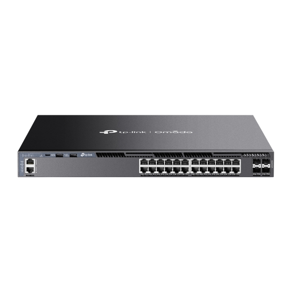 TP-LINK-SG6428X-TP-Link SG6428X Omada 24-Port Gigabit Stackable L3 Managed Switch with 4 10GE SFP+ Slots