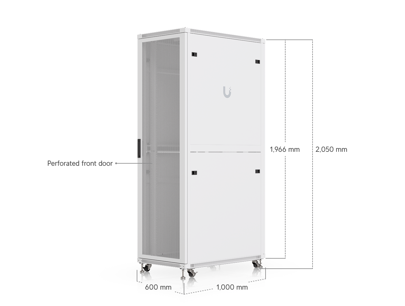 Ubiquiti | Ubiquiti 42U Rack Cabinet,Assembled Floor Rack, Built-In Fans, Removable Panels, Lockable Casters, Optimal Airflow, Heavy-Duty ,Easy Equipment Access | UACC-Rack-42U-1000-P - Image 1
