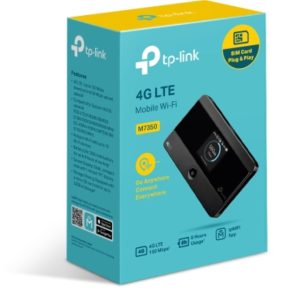 TP-LINK-M7350-TP-Link M7350 4G-LTE Mobile Wi-Fi 150Mbps DL 50Mbps UL 4G SIM Card + microSD Slot 2000mAh 8hrs Rechargeable Battery for 10 Devices iOS/Android App