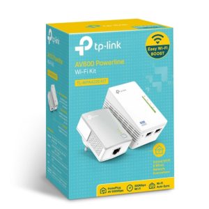 TP-LINK-TL-WPA4220 KIT-TP-Link TL-WPA4220 KIT 300Mbps AV600 Wi-Fi Powerline Extender Starter Kit 600Mbps HomePlug AV 300Mbps Wireless 2x100Mbps LAN 2.4GHz 802.11bgn 300m ran